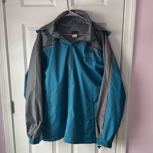 Teal and Gray Windbreaker Jacket